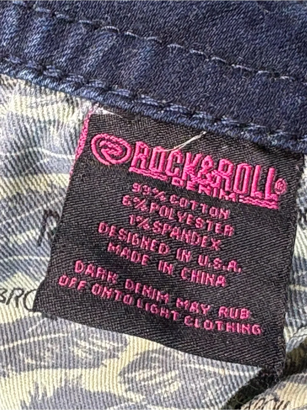 Rock & Roll Denim Woman's Jeans Size 26/34 Flare Bell Bottom Mid Rise Dark Wash